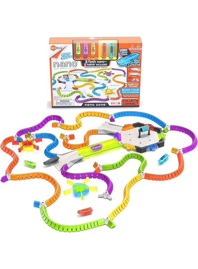 هيكس بج HEXBUG Flash Nano Land – مجموعة ملعب نانو المتحركة مع 3 روبوتات نانو وLED للأطفال 3 سنوات فأكثر - Image 2